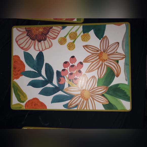 : MacKenzie Childs Flower design table mats set of 4 read description - Picture 5 of 16